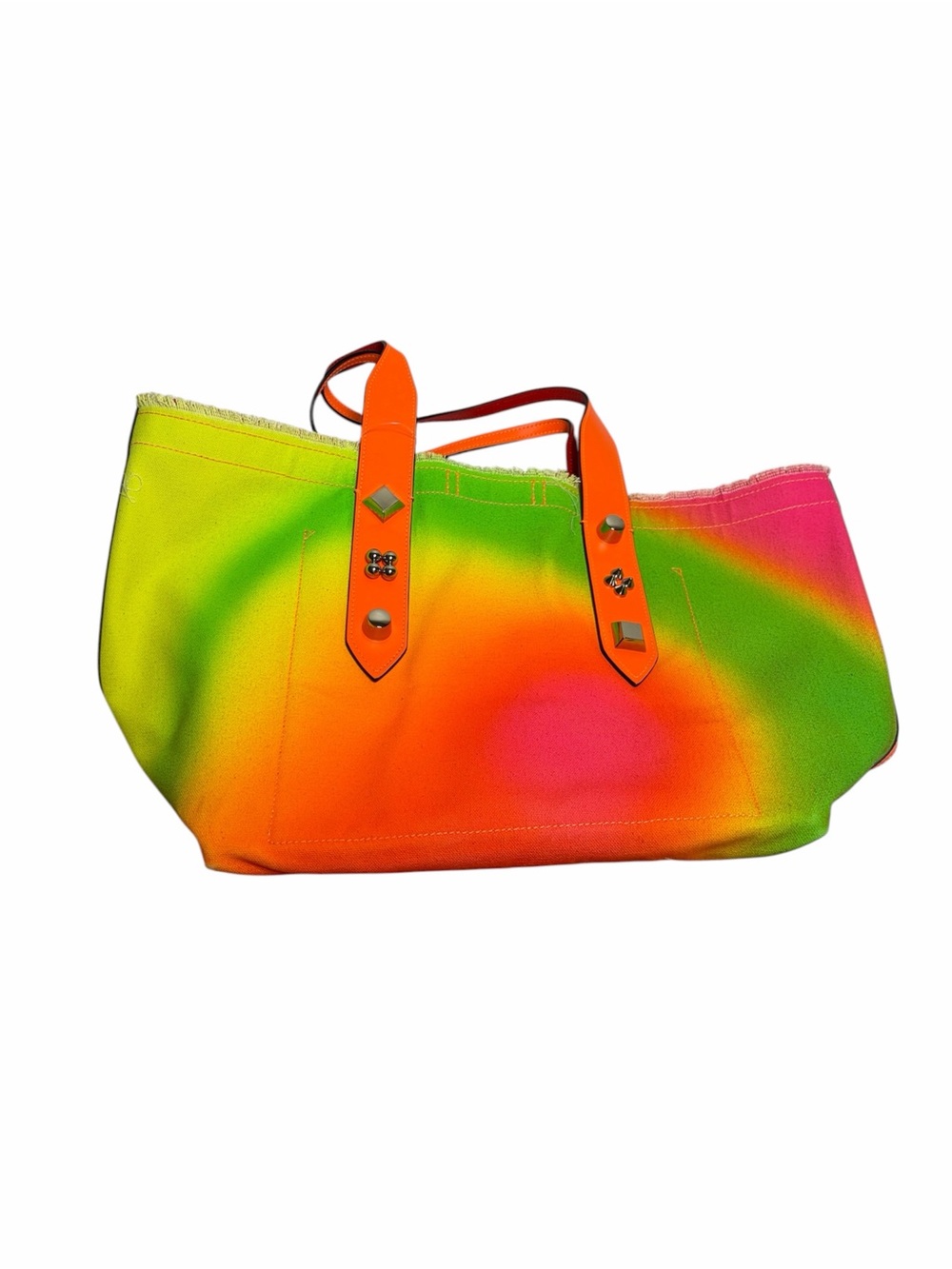 Christian Louboutin Neon Graffiti Gradient Tote in Orange, Pink & Green - Picture 2 of 6